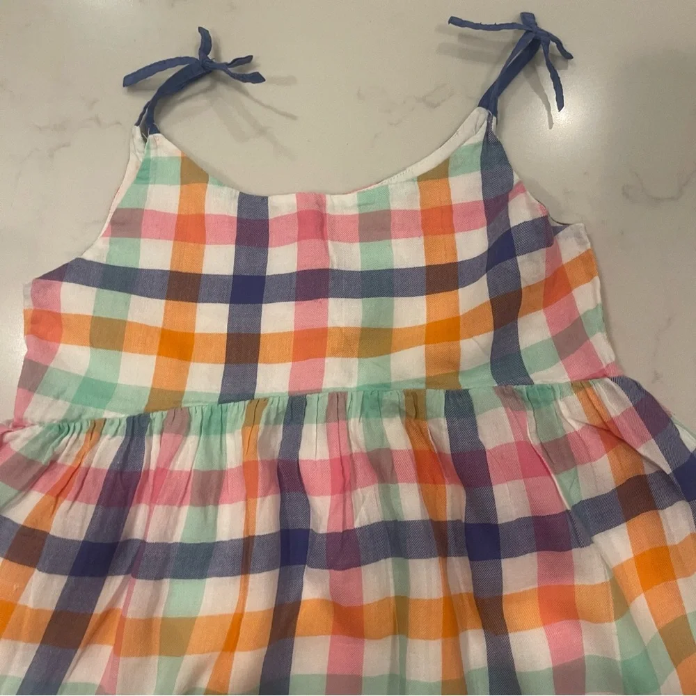 Mini Boden Checkered Spaghetti Strap Top 7-8 - Picture 4 of 8